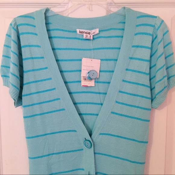 Blue Striped Sweater Dress - Picture 2 of 4